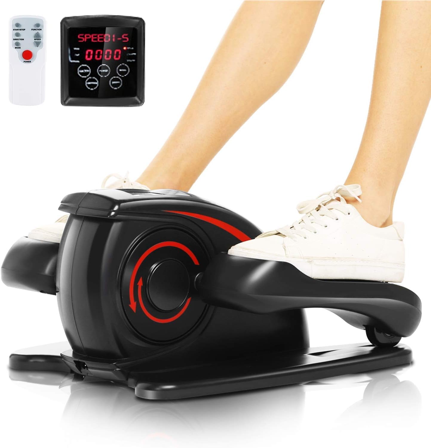  Under Desk Elliptical Machine, Leg Exercise Pro Machine Pedal Exerciser for Seniors as Seen on TV Portable Leg Exerciser 