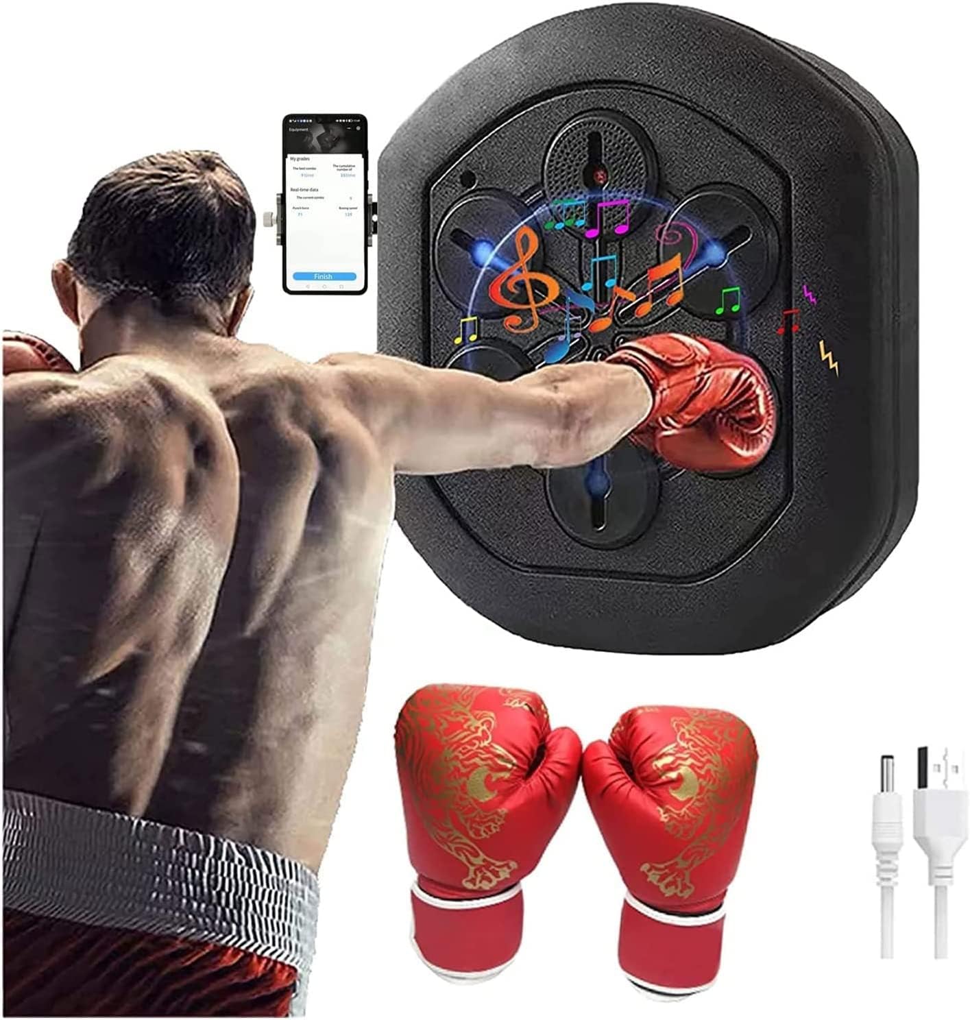 Boxing machine Electronic Boxing Machine Liteboxer Wall Mounted Boxing Workout, Smart Music 